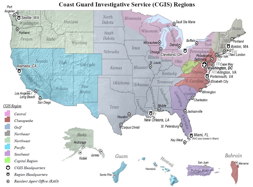 Us Coast Guard Districts Map