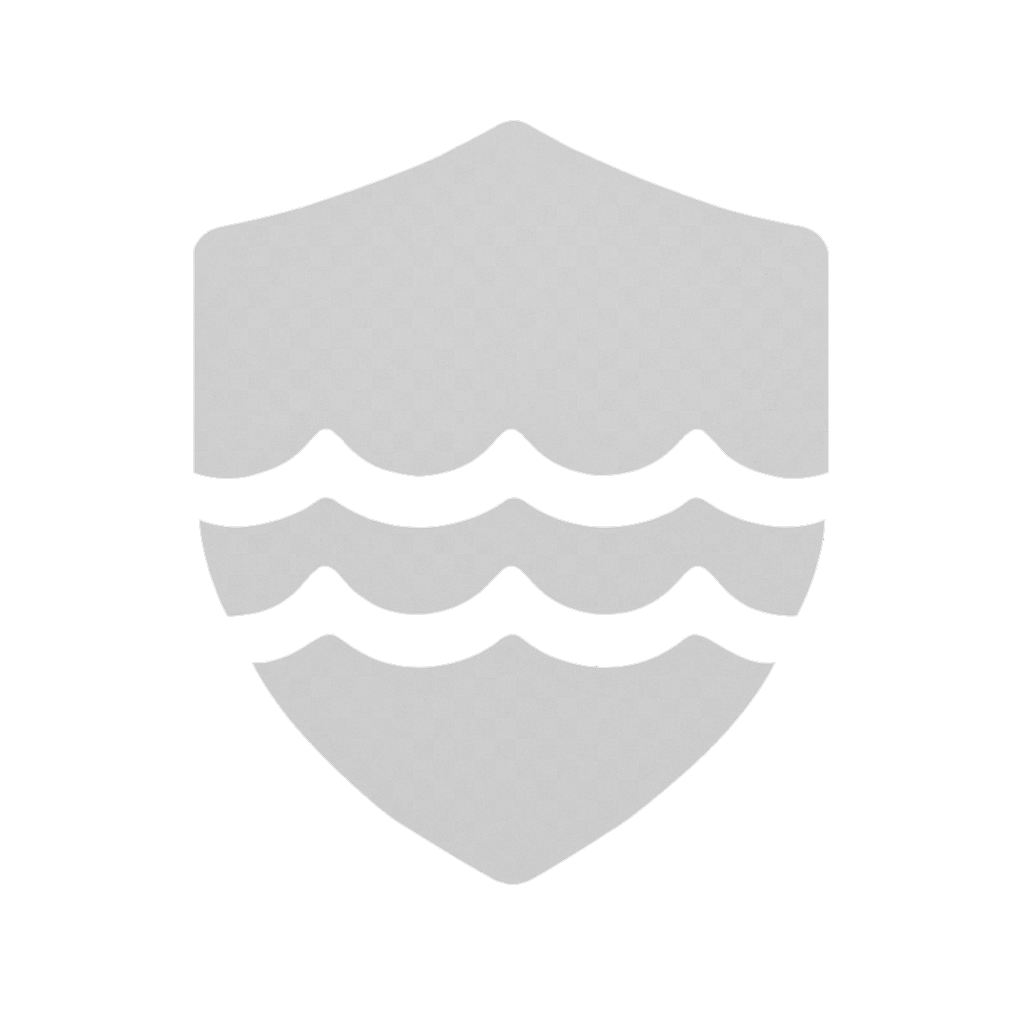 Shield with water waves